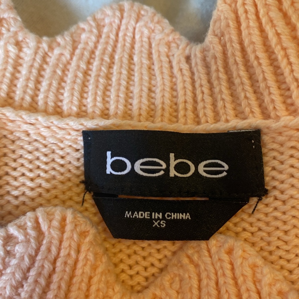 bebe Light Peach Knit Women's Sweater - Picture 4 of 6